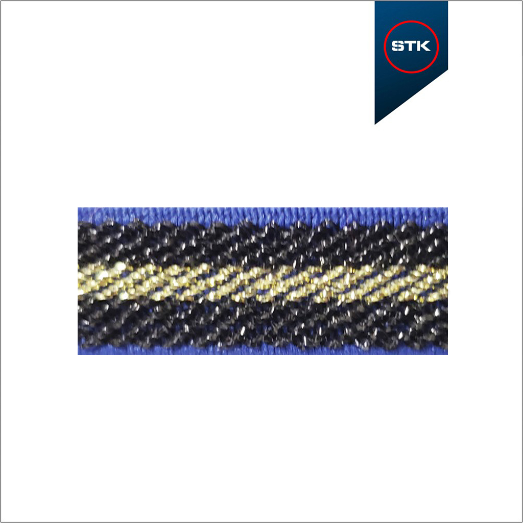 EL&Aacute;STICO STK 171 10MM AZUL STK / LUREX PTO / DOURADO / LUREX PRETO